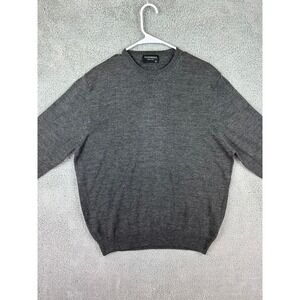 Gionfriddo Sweater Mens XL Gray 100% Merino Wool Made Italy Pullover Preppy